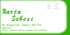 marta sebesi business card